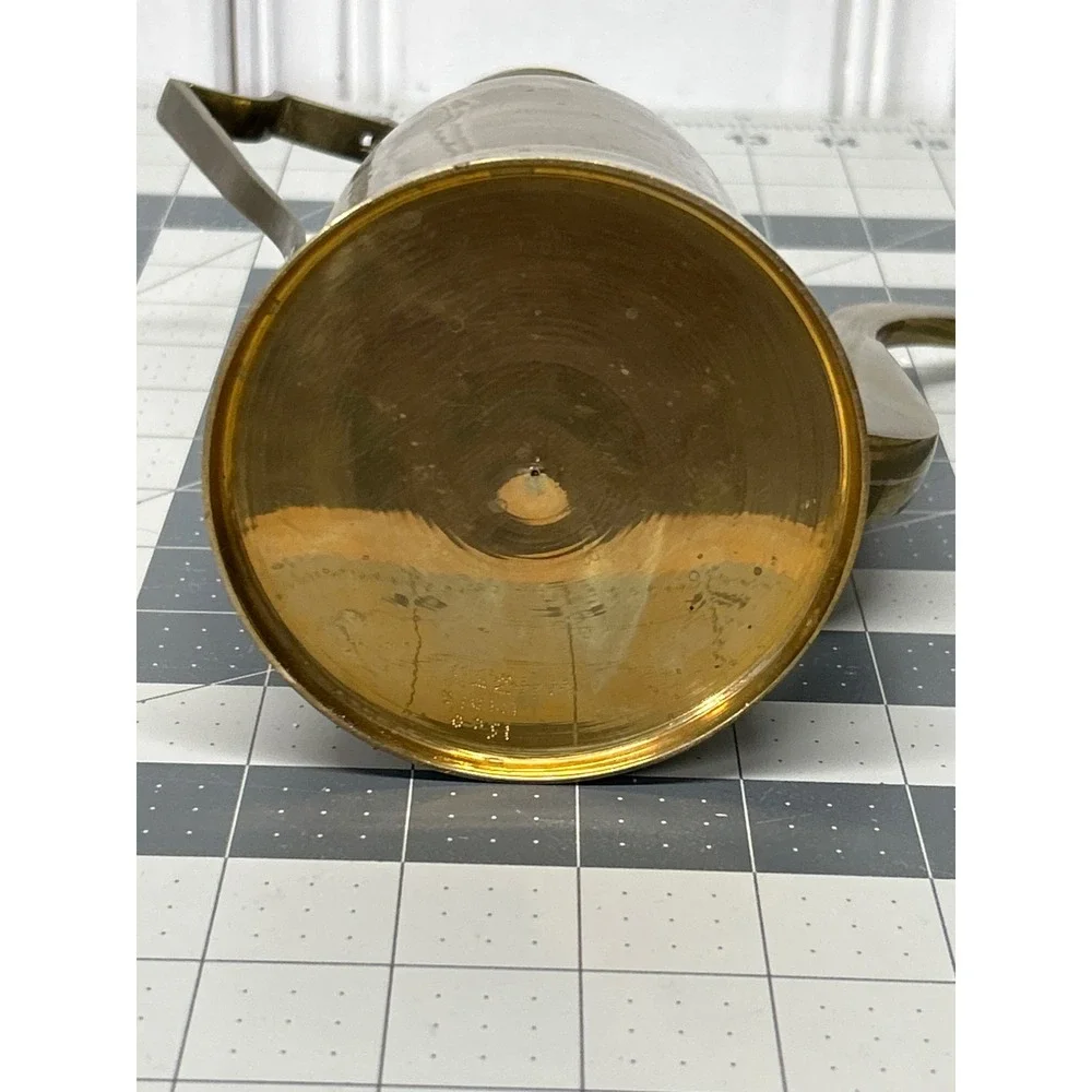 Vintage Brass Dallah Coffee Pot‎ India Etched Middle Eastern Boho